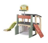 Smoby Life - Fun Center Casetta giocattolo sportiva per bambini a partire dai 2 anni (284 x 203 x 176 cm) con 62% di riciclaggio - XXL casetta per bambini all'aperto con area sportiva e scivolo per