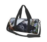 Centro commerciale Bulldog francese Cani neri Animali domestici, Borsone da viaggio di grande capacità Borsa rotonda Borsa da viaggio sportiva Borsa da viaggio Borsa da fitness