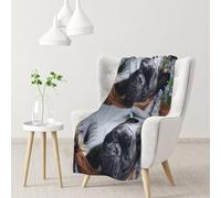 Centro commerciale Bulldog francesi Cani neri Animali domestici,Coperta morbida, calda, anti-pilling, in flanella, peluche, 76 x 102 cm