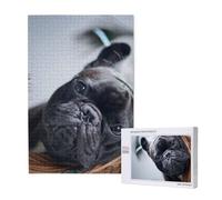 Centro commerciale Bulldog francesi Cani neri Animali domestici,Puzzle in legno da 1000 pezzi per adulti e adolescenti