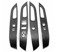 Centro Console Panel Trim Per Hyundai Per Tucson Per NX4 2022 2023 LHD Controllo Dell'alzacristalli Auto Copertura Rivestimento ABS Nero Carbonio 4 Pezzi Telaio Copertura Trim