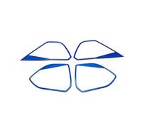 Centro Console Panel Trim Per Peugeot Per 3008 Per 5008 2017-2020 Modanatura Interna Cromata Porta Altoparlante Suono Copertura Della Protezione Trim 4 Pezzi In Acciaio Inox(Blue)