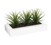 ATMOSPHERA CREATEUR D'INTERIEUR - Centro tavola Keiko 3 aloe vera artificiale bianca H17cm