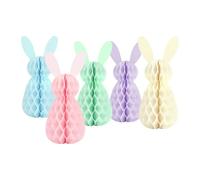 Centro De Mesa De Conejo De Pascua - 5 Piezas De Decoración De Conejitos De Papel De Panal Para Fiesta | Temáticos De Primavera Para Cumpleaños Infantiles, Búsqueda De Huevos, Escritorio Y Dec