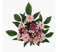 Centro di fiori artificiali per matrimoni, chiese, cimiteri con gerbere e dalie rose 65x80x25 cm