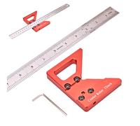 Centro Finder - Scribe quadrato semplice uso, righello dubois | Strumento di marcatura del cerchio con righello in alluminio staccabile | Durabl accurato calibro di tratura artigianale