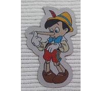CENTRO RICAMI RICAMIFICIO INDUSTRIALE ITALIANO DAL 1989 Patch-Toppa Microricamata in HD/Jacquard (Alta Definizione) Pinocchio Termoadesiva, Micro Filo, Dimensioni : H.cm.8 X L. cm.5 - Made in Italy