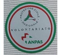 CENTRO RICAMI RICAMIFICIO INDUSTRIALE ITALIANO DAL 1989 Patch-Toppa Microricamata in HD/Jacquard (Alta Definizione) Logo VOLONTARIATO ANPAS Termoadesiva, Micro Filo, Diametro : cm. 9 - Made in Italy