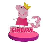 Centro Tavola Personalizzato Peppa Pig in Polistirolo Decorazione Compleanno