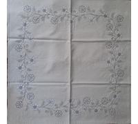 Centro Tavola Quadrato 90x90 cm in Lino Grigio Floreale Elegante Arredo Casa