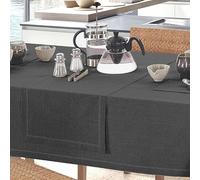Centro Tavola rettangolare Grigio Scuro in puro Cotone 40x130 cm, Striscia Salvatavolo Runner da Cucina Tinta Unita