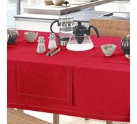 Centro Tavola rettangolare Rosso in puro Cotone 40x130 cm, Striscia Salvatavolo Runner da Cucina Tinta Unita
