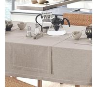 Centro Tavola rettangolare Tortora Melange in puro Cotone 40x130 cm, Striscia Salvatavolo Runner da Cucina Tinta Unita