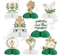 Centrotavola a nido d'ape per la prima comunione, decorazioni per battesimi, feste religiose, decorazioni 3D per feste religiose a tema cristiano, forniture per feste di genere