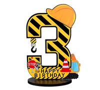 Centrotavola a per il terzo compleanno, con insegna di camion, decorazioni per feste e cappello da escavatore in legno per l', come decorazione per Halloween o Natale