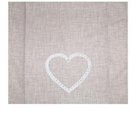 Centrotavola Centro Runner Striscia Shabby CUORI Fancy 45x130 cm-Beige