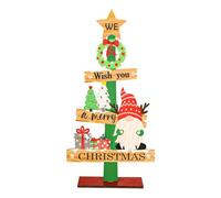 Centrotavola con segno natalizio, decorazione natalizia da tavolo | Albero di Natale da tavolo con parole - Decorazioni natalizie da tavolo con base stabile per la casa