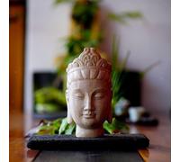 Centrotavola decorativo da tavolo con statua della testa di Buddha per il