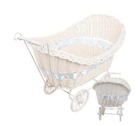 Centrotavola del carrello del bambino, cestino dello shopping tessuto, Baby Shower rustico fatto a mano, Organizzatore leggero estetico per composizioni floreali di Pasqua picnic