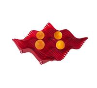 Centrotavola di forma quadrata in metacrilato 31x31xh8 cm colore rosso trasparente rosso