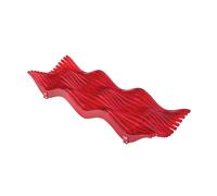 Centrotavola di forma rettangolare in metacrilato 45x15xh6 cm colore rosso trasparente rosso