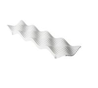 Centrotavola di forma rettangolare in metacrilato 60x15xh6 cm colore bianco bianco