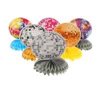 Centrotavola Disco Decorativi, 12 Pezzi in Carta, Design Retrò per Feste | Tema Anni Settanta e Ottanta, Abbinamento Decorativo Facile, per Compleanni e Riunioni Domestiche, Set Completo