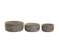 Centrotavola DKD Home Decor Bianco Naturale Legno di mango 30,5 x 30,5 x 12,7