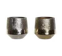 Centrotavola DKD Home Decor Dorato Argentato Alluminio 19 x 19 x 20 cm [2 Uni
