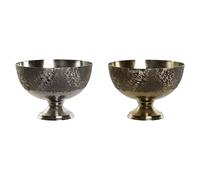 Centrotavola DKD Home Decor Dorato Argentato Alluminio 25 x 25 x 18 cm [2 Uni