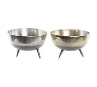 Centrotavola DKD Home Decor Dorato Argentato Alluminio 31 x 31 x 19,5 cm [2 U