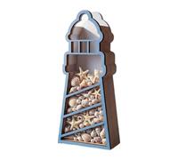 Centrotavola elegante da tavolo contenitore souvenir con conchiglie | Custodia in legno con conchiglie per braccialetti in vetro con stella marina, gioielli per soggiorno camera da letto e