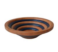 Centrotavola Fruttiera, Insalatiera ARENA Bicolor Ø 42xh 12 cm con legno massello di tiglio , ogni anello lavorato e tornito singolarmente a mano multicolor naturale
