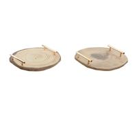 Centrotavola Home ESPRIT Marrone Dorato Metallo Legno MDF 30 x 30 x 4 cm [2 U