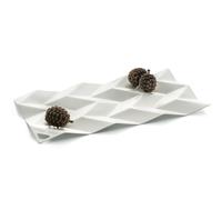 Centrotavola in acciaio inox 18/10 Medium BD10 33,5x18,5 cm verniciato Bianco gesso bianco