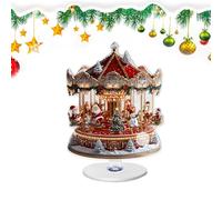 Centrotavola in acrilico 2D - Giostra con ruota panoramica, Decorazione per albero di Natale, Insegna da tavolo per le festività, Accessorio per la casa festivo, Ornamento natalizio decorativo, Centro