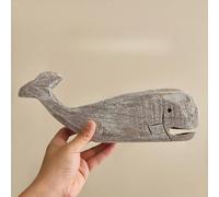 Centrotavola in legno con scultura di balena, regalo di inaugurazione della