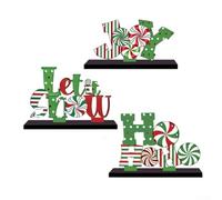 Centrotavola in legno naturale progettato per stare saldamente in piedi per Natale e celebrazioni stagionali