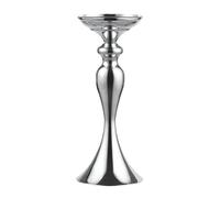 Centrotavola Matrimonio Portacandele in oro e argento, portafiori, espositore for vasi in metallo, portacandele in ferro, vaso da terra, candelabro, centrotavola for eventi e matrimoni(Silver-32cm)
