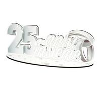 Centrotavola Maxi Scritta in Legno per Eventi Speciali Decorazione Festa Tavolo Torta Idea Regalo per Party Accessori Celebrazioni (25 Anni Insieme con FEDI Argento 35x14 cm)
