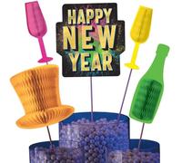 Centrotavola multicolore per conto alla rovescia per Capodanno (5 pezzi) - 35,6-39,4 cm - Decorazioni di carta perfette per occasioni festive