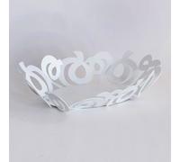 Centrotavola Nastri ovale in metallo, 43x25Px9h, colore Bianco Neve bianco neve