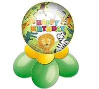 Centrotavola Palloncini festa a tema giungla animali leone tigre elefante decorazioni compleanno zebra giraffa scimmia