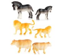 Centrotavola per animali Safari - Set di figurine della fauna selvatica, display per feste tropicali | Scene di celebrazione degli animali della giungla realistici, pezzi di arredamento in miniatura p