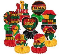 Centrotavola per la storia nera, 9 pezzi Centrotavola a nido d'ape per il mese della storia nera afroamericana, per feste e feste a nido d'ape, forniture per la decorazione della tavola