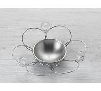 Centrotavola Piccolo Posacenere Portaoggetti Svuota tasche in Acciaio 21x5,5x21 cm