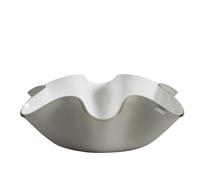 Centrotavola, portafrutta in cristallo acrilico Like Water 22xh10 cm colore tortora satinato tortora