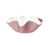 Centrotavola, portafrutta in cristallo acrilico LIke Water Small 22xh10 cm colore CIPRIA SATINATO-INT BIANCO rosa