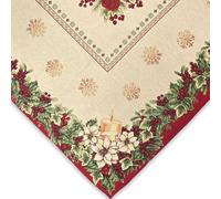 Centrotavola Quadrata Natalizia in tessuto Gobelin Piazzato, Tovaglietta con motivo natale, Decorazioni Natalizie per Tavola, 100% Made in Italy (Regalo, Centrotavola 90 x 90 cm)