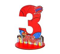 Centrotavola Ragno Il Terzo Compleanno, Decorazione da Tavolo con Numero 3 e Motivo a Ragnatela Decorazione Scrivania per Bambini Feste di Compleanno Accessori Foto e Decorazioni per Stanza